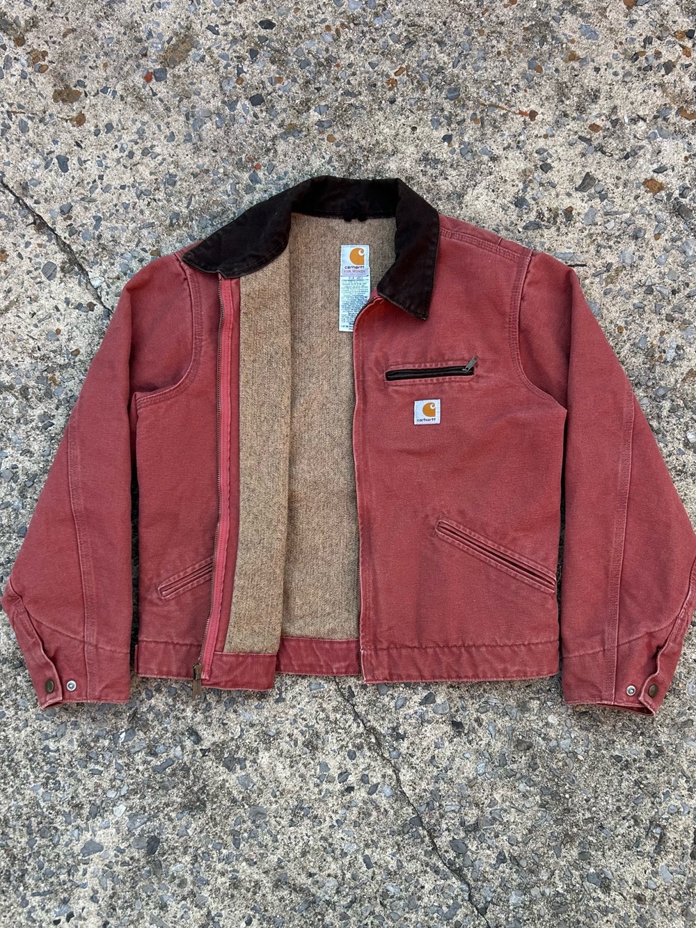 VTG Carhartt Detroit Jacket WJ097 VRS Rose Salmon Women’s Size M - Picture 1 of 6